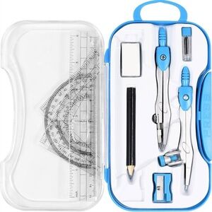 Kids Blue Geometry Set with Case